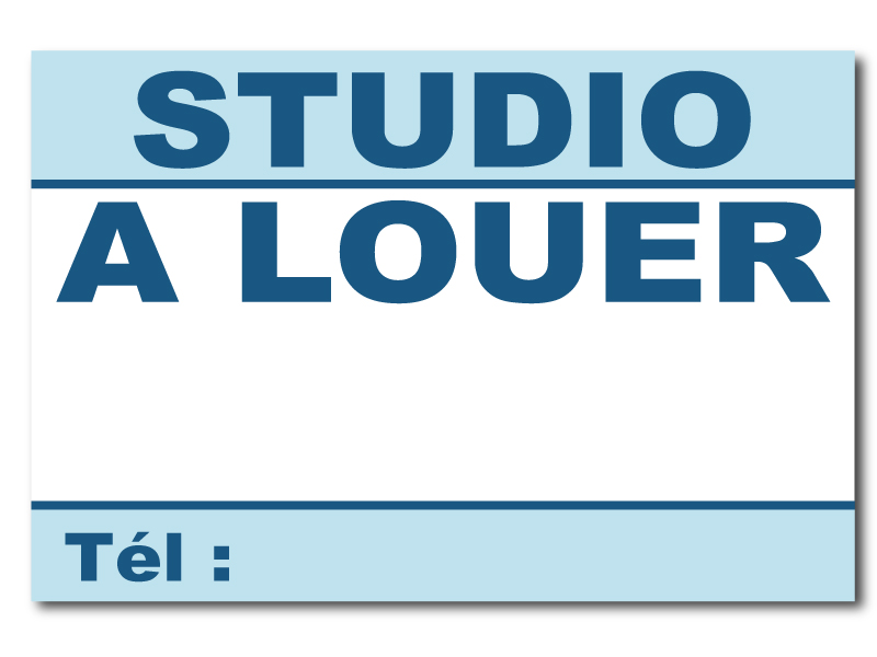 Panneau immobilier - Studio à louer - Bleu & blanc