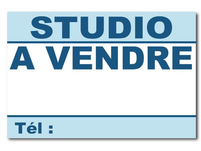 Panneau immobilier - Studio à vendre - Bleu & blanc