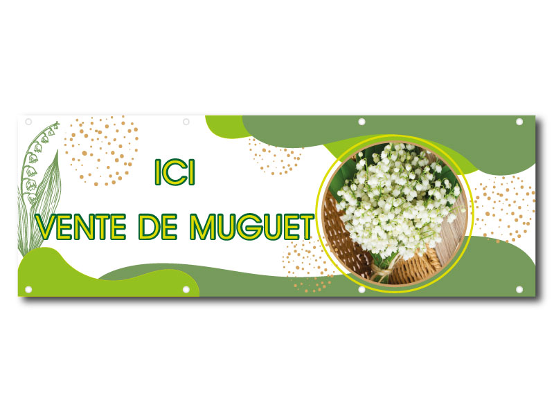 Vente de muguet ICI - Banderole 